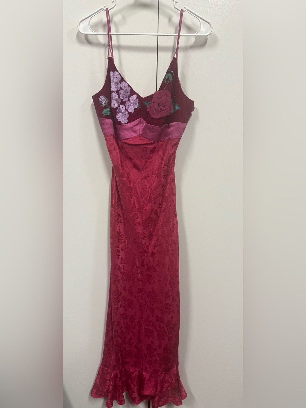 Tracy Reese Burgundy and Lavender Floral silk Maxi Dress - NWOT. Sexy.